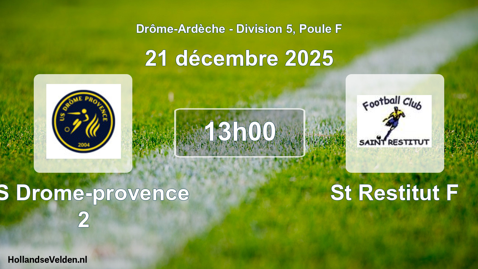 Geplande wedstrijd: US Drome-provence 2 - St Restitut F (21 december 2025)