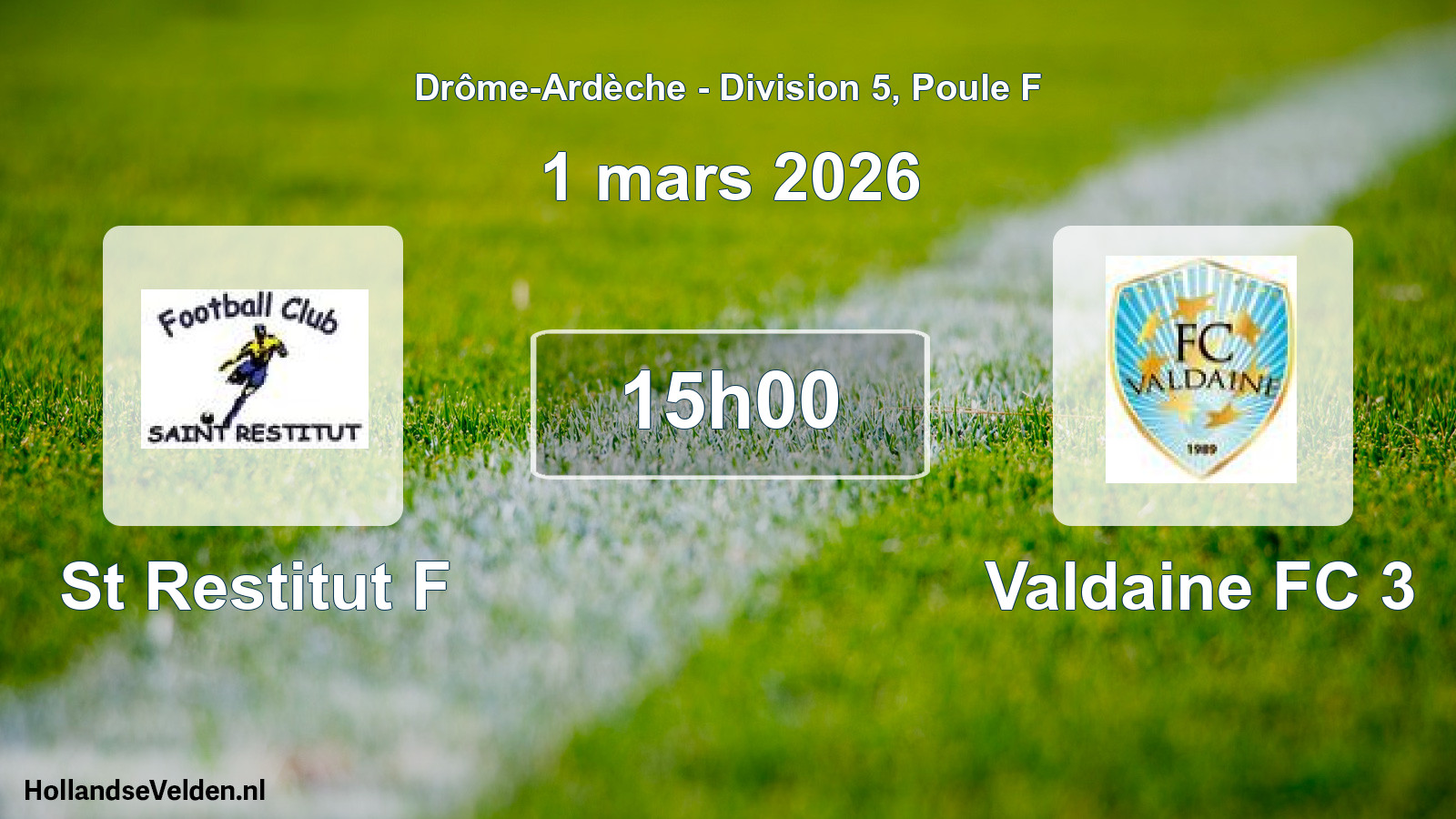 Scheduled Match: St Restitut F - Valdaine FC 3 (1 March 2026)