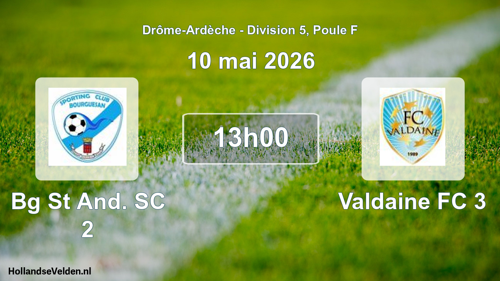 Geplande wedstrijd: Bg St And. SC 2 - Valdaine FC 3 (10 mei 2026)