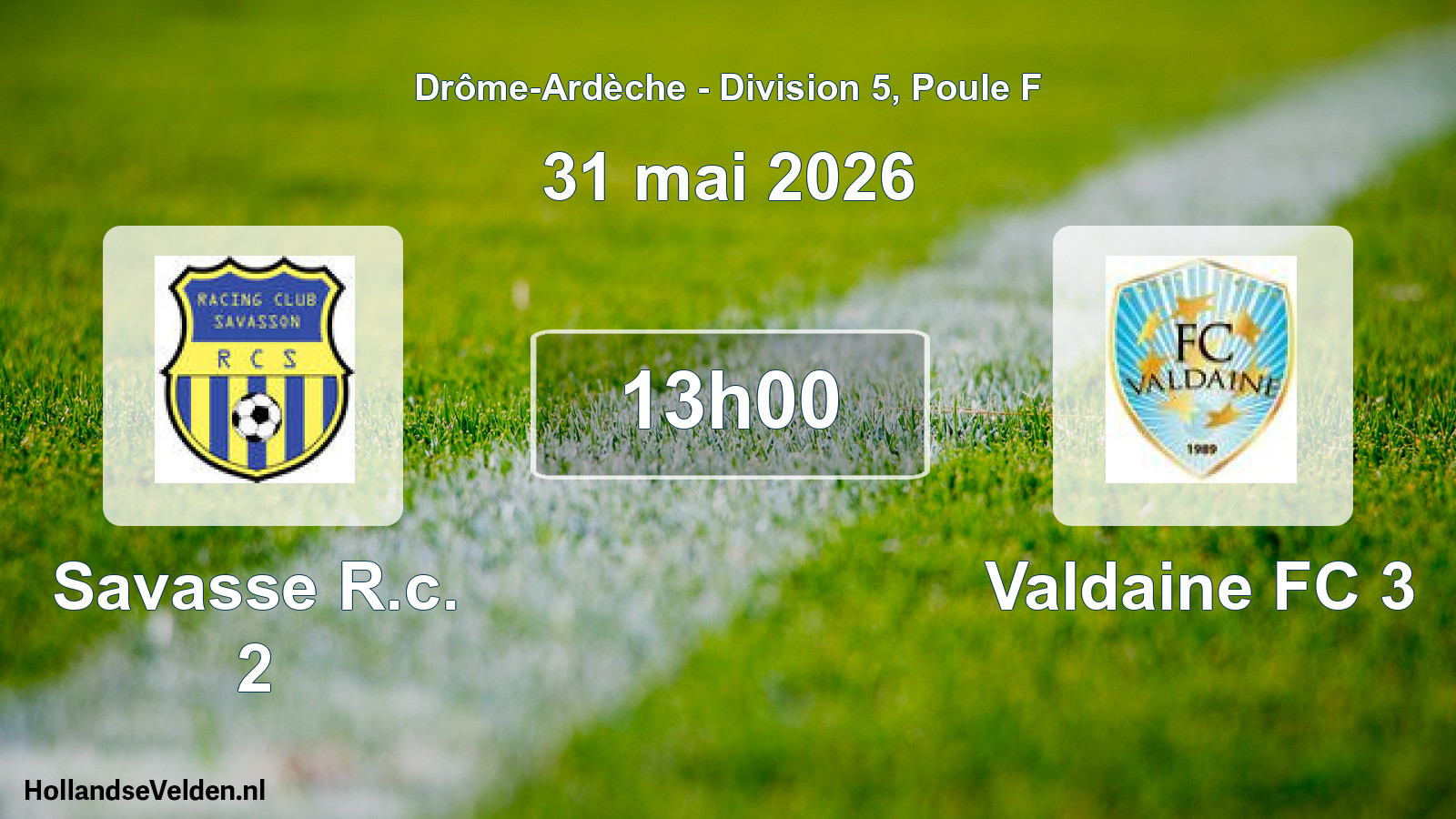 Geplande wedstrijd: Savasse R.c. 2 - Valdaine FC 3 (31 mei 2026)