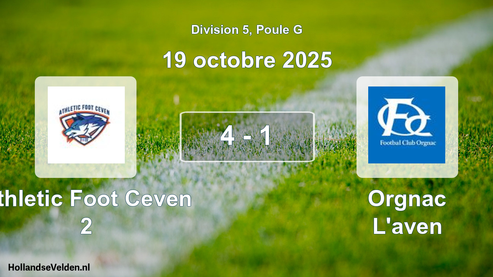 Match joué: Athletic Foot Ceven 2 - Orgnac L'aven 4 - 1 (19 octobre 2025)