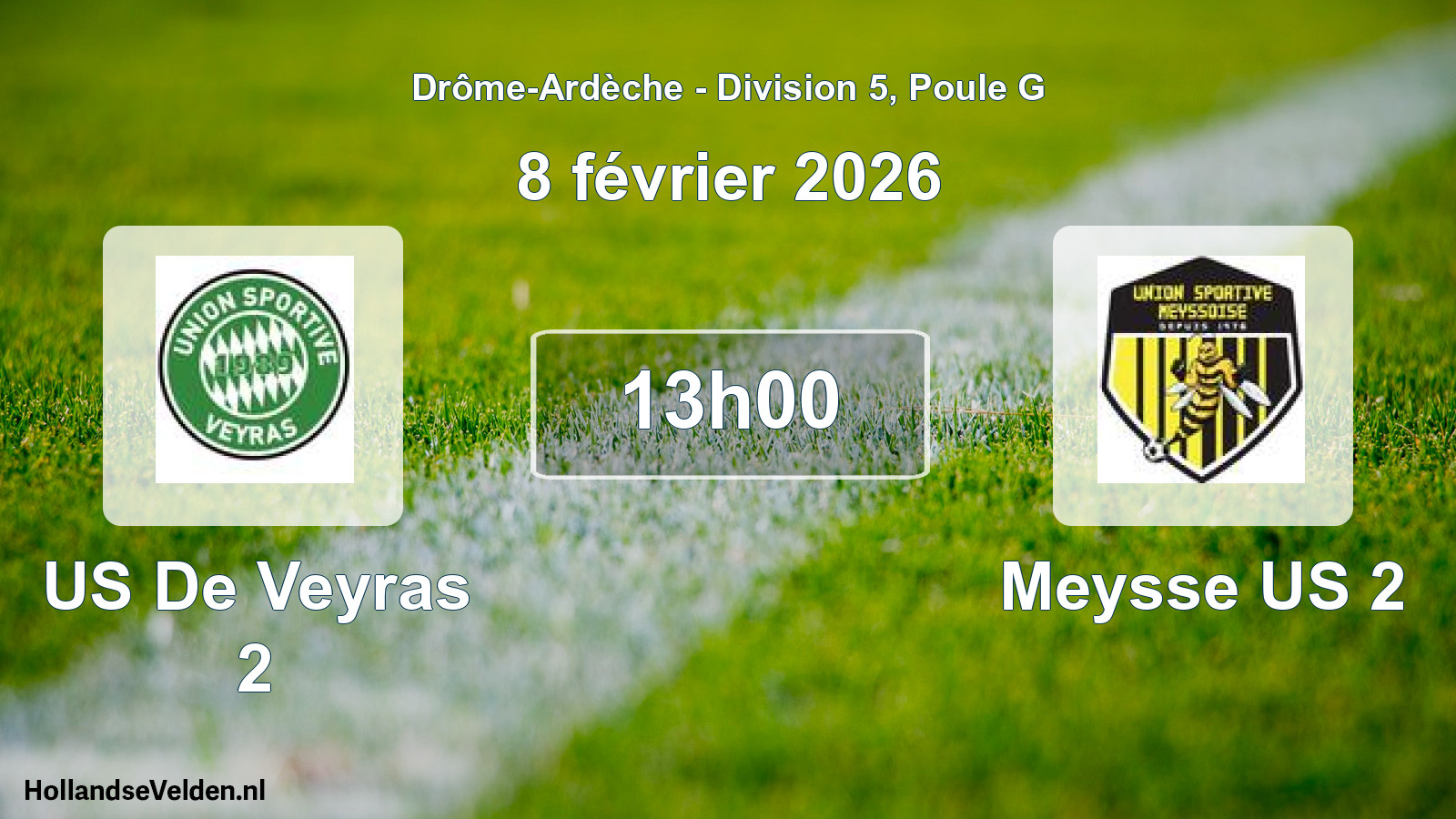 Geplande wedstrijd: US De Veyras 2 - Meysse US 2 (8 februari 2026)