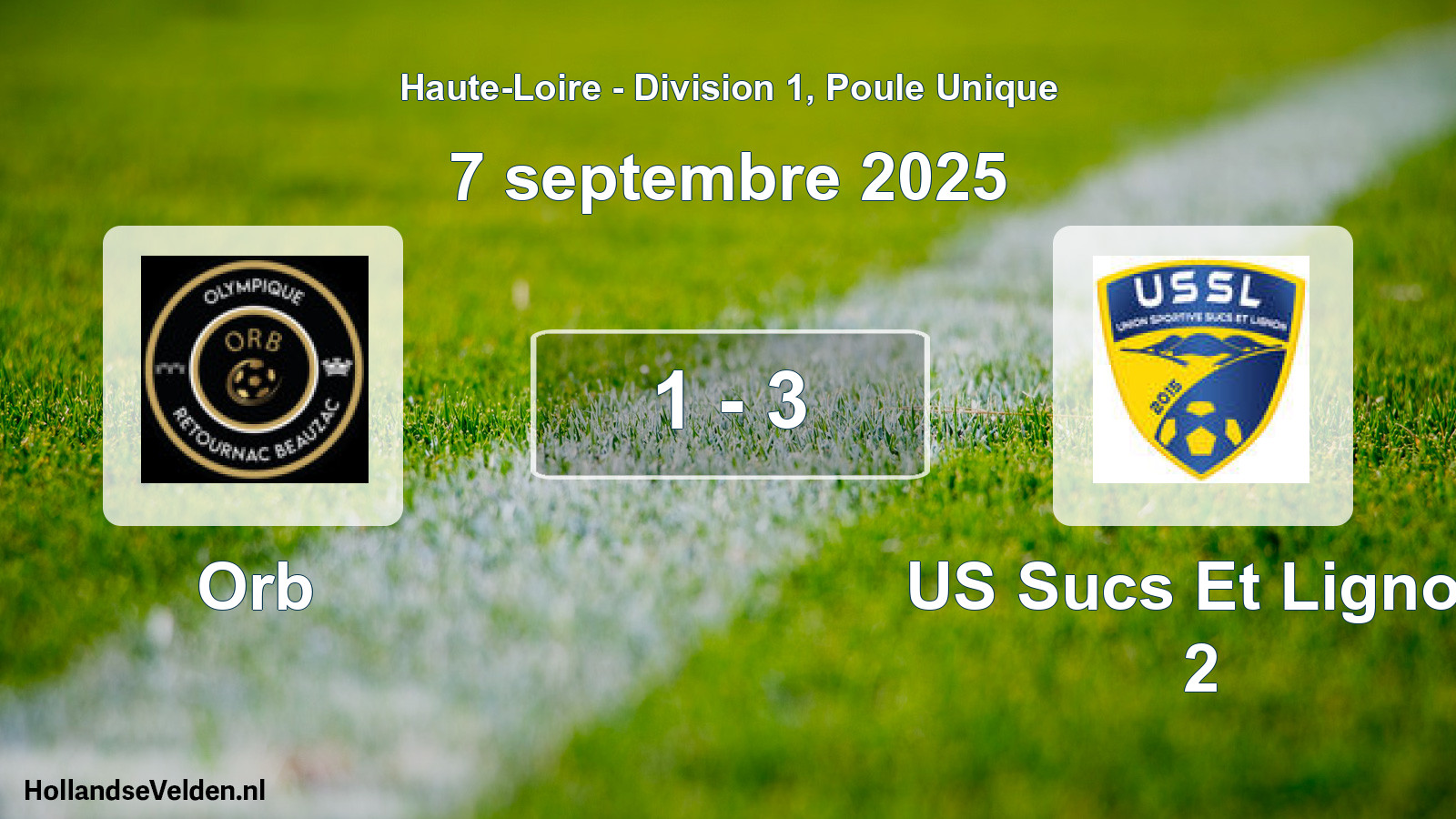Gespeelde wedstrijd: Orb - US Sucs Et Lignon 2 1 - 3 (7 september 2025)