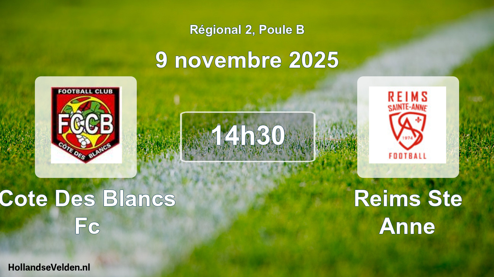 Scheduled Match: Cote Des Blancs Fc - Reims Ste Anne (9 November 2025)