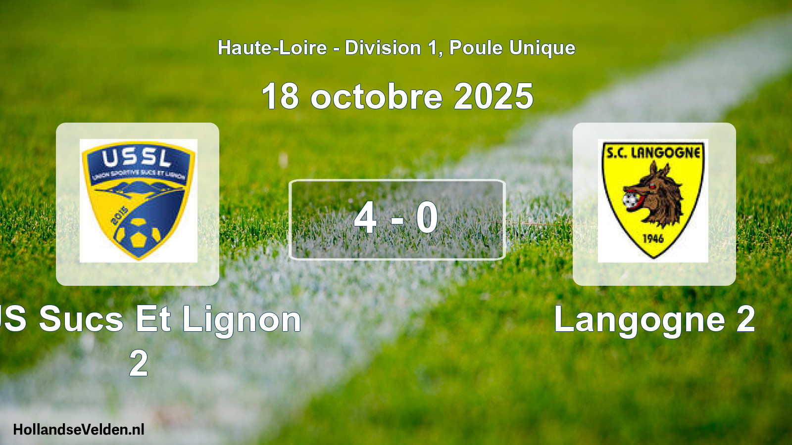 Gespeelde wedstrijd: US Sucs Et Lignon 2 - Langogne 2 4 - 0 (18 oktober 2025)