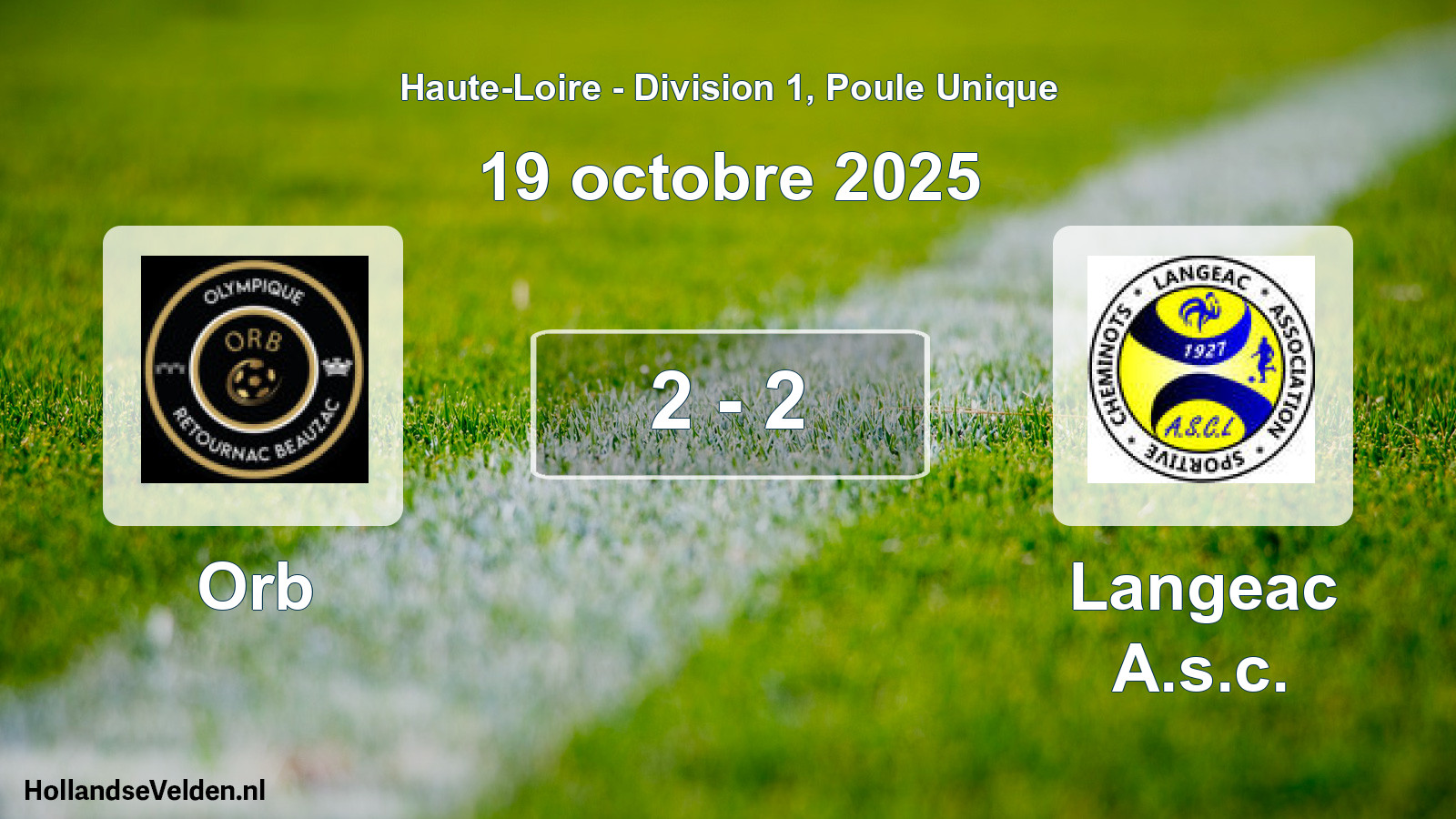 Match joué: Orb - Langeac A.s.c. 2 - 2 (19 octobre 2025)