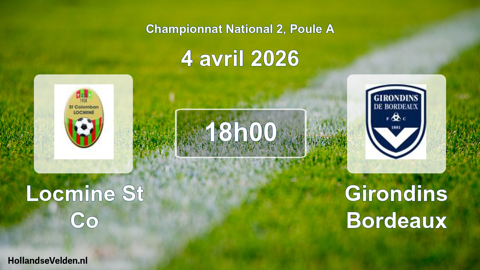 Geplande wedstrijd: Locmine St Co - Girondins Bordeaux (4 avril 2026)