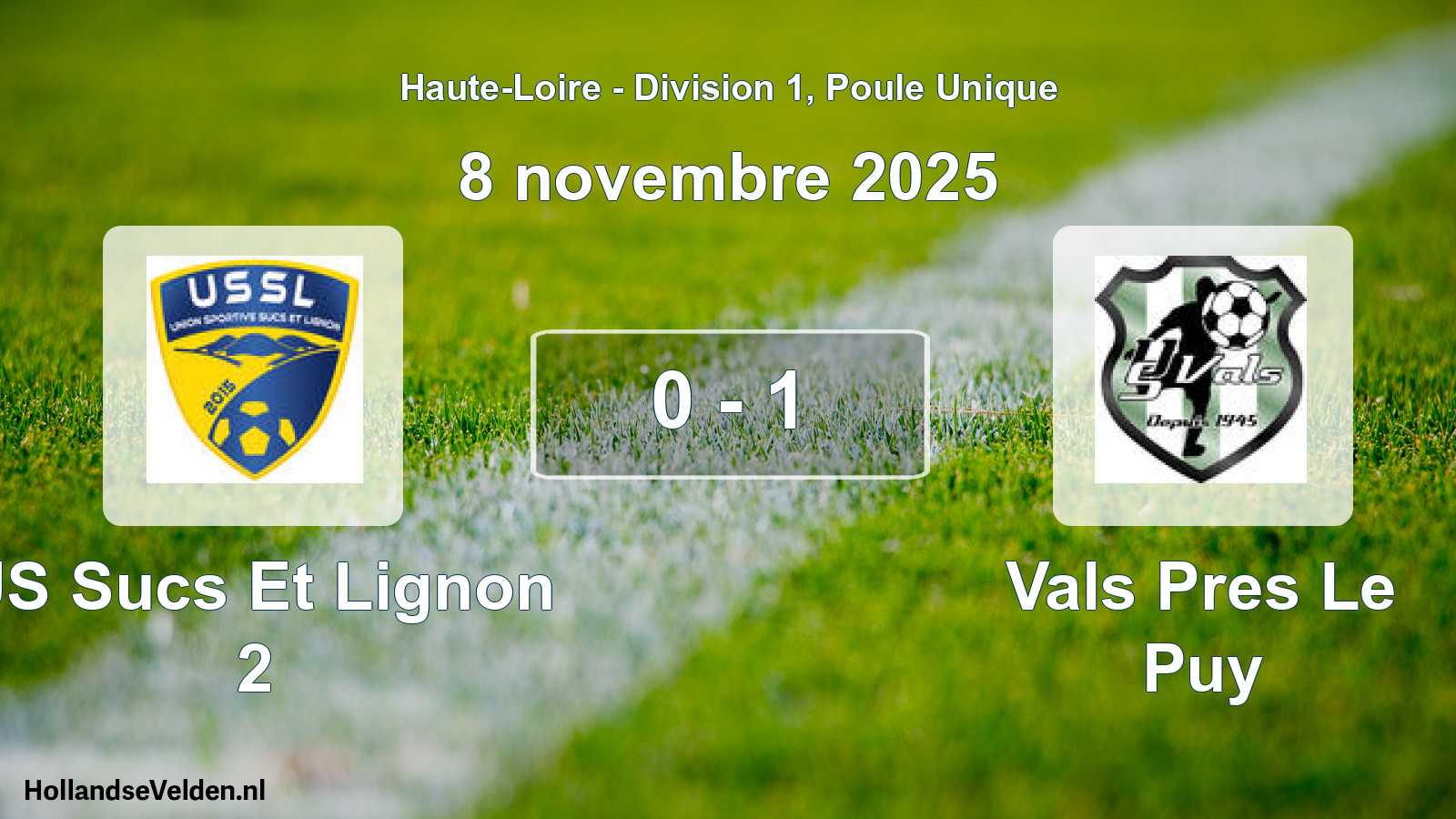 Gespeelde wedstrijd: US Sucs Et Lignon 2 - Vals Pres Le Puy 0 - 1 (8 november 2025)