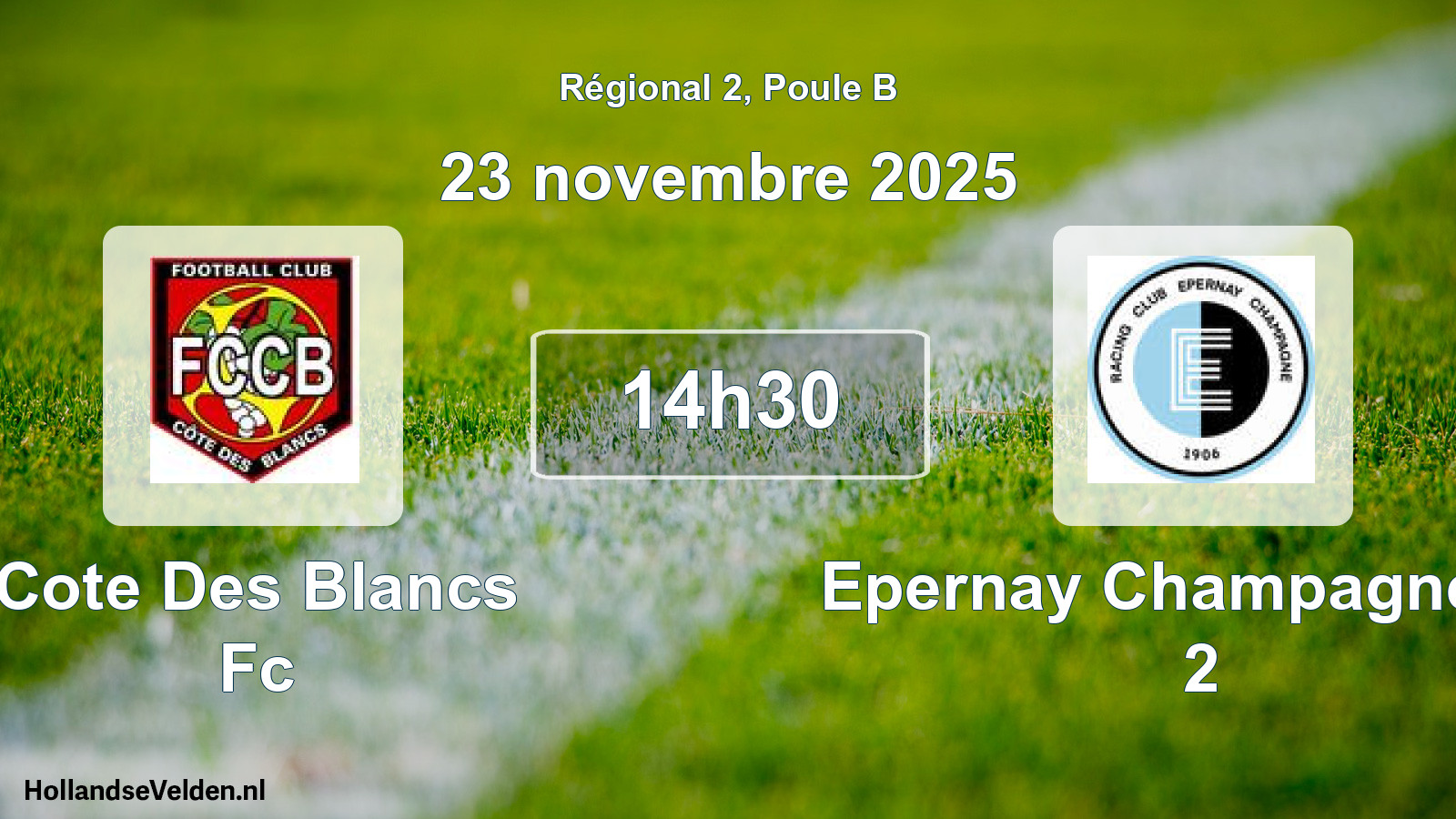 Geplande wedstrijd: Cote Des Blancs Fc - Epernay Champagne Rc 2 (23 novembre 2025)