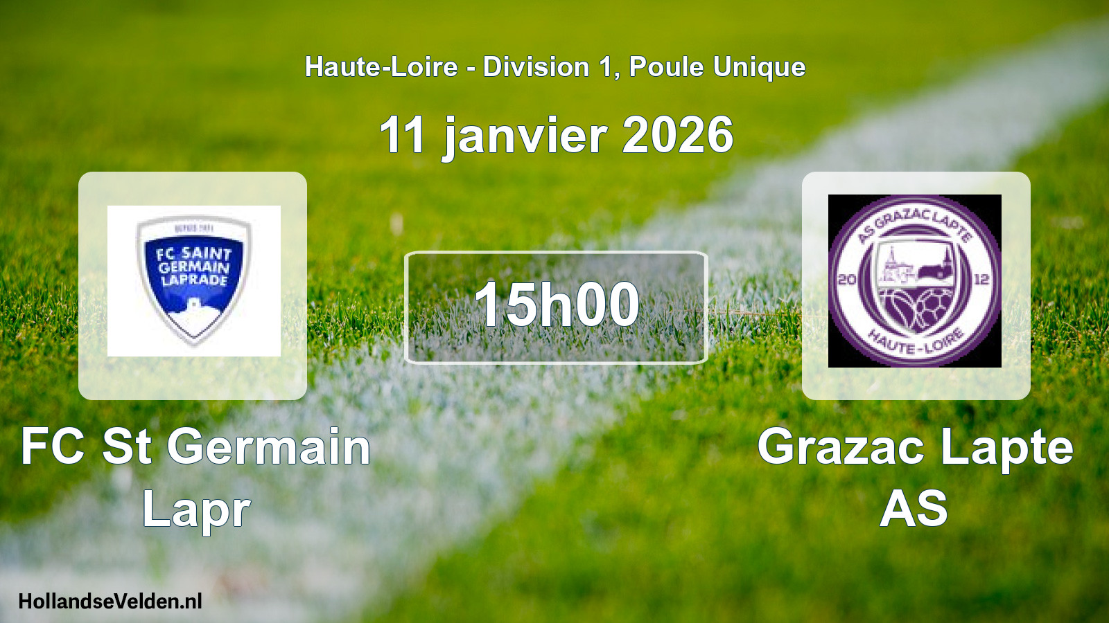 Geplande wedstrijd: FC St Germain Lapr - Grazac Lapte AS (11 januari 2026)