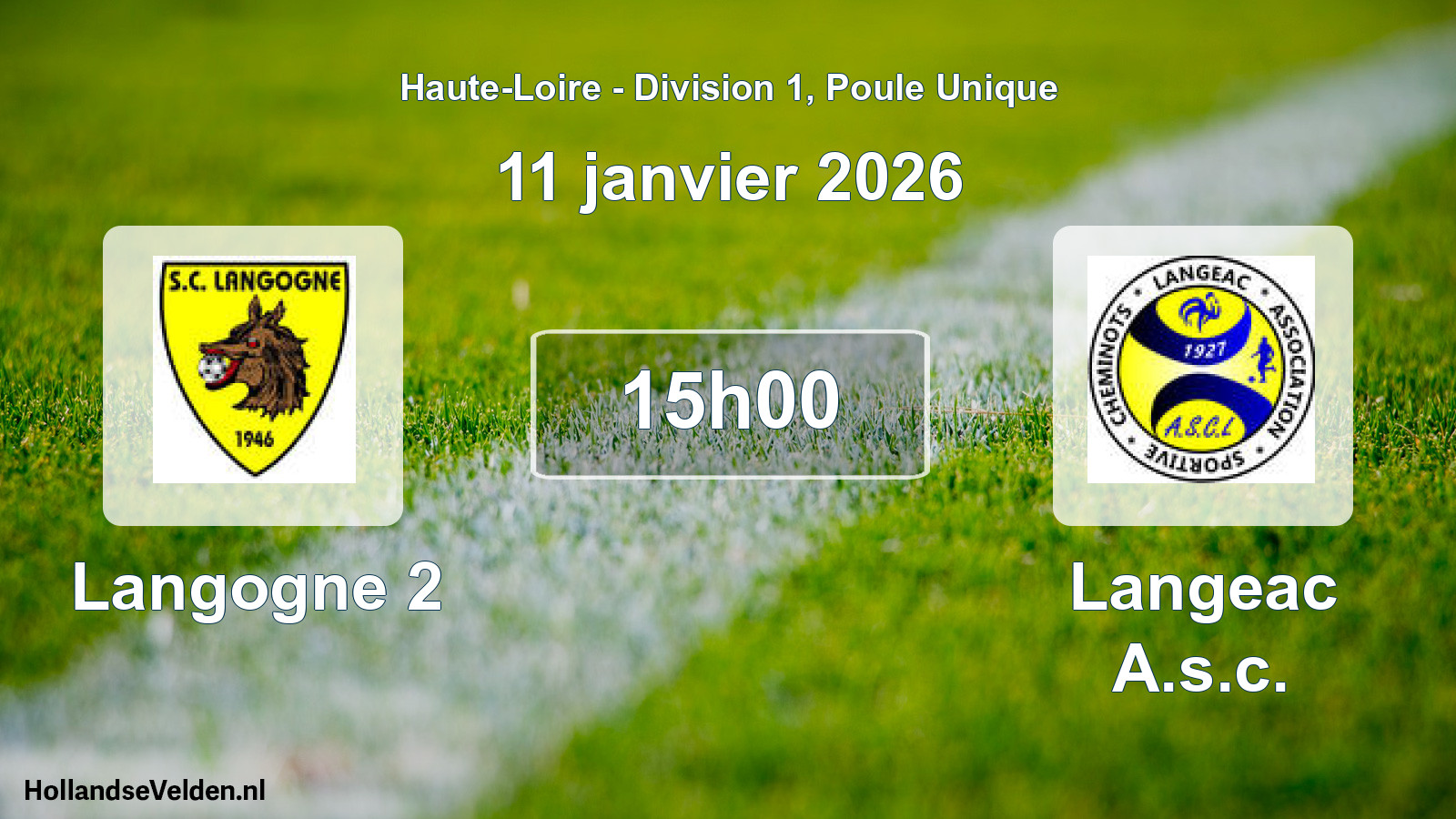 Scheduled Match: Langogne 2 - Langeac A.s.c. (11 January 2026)