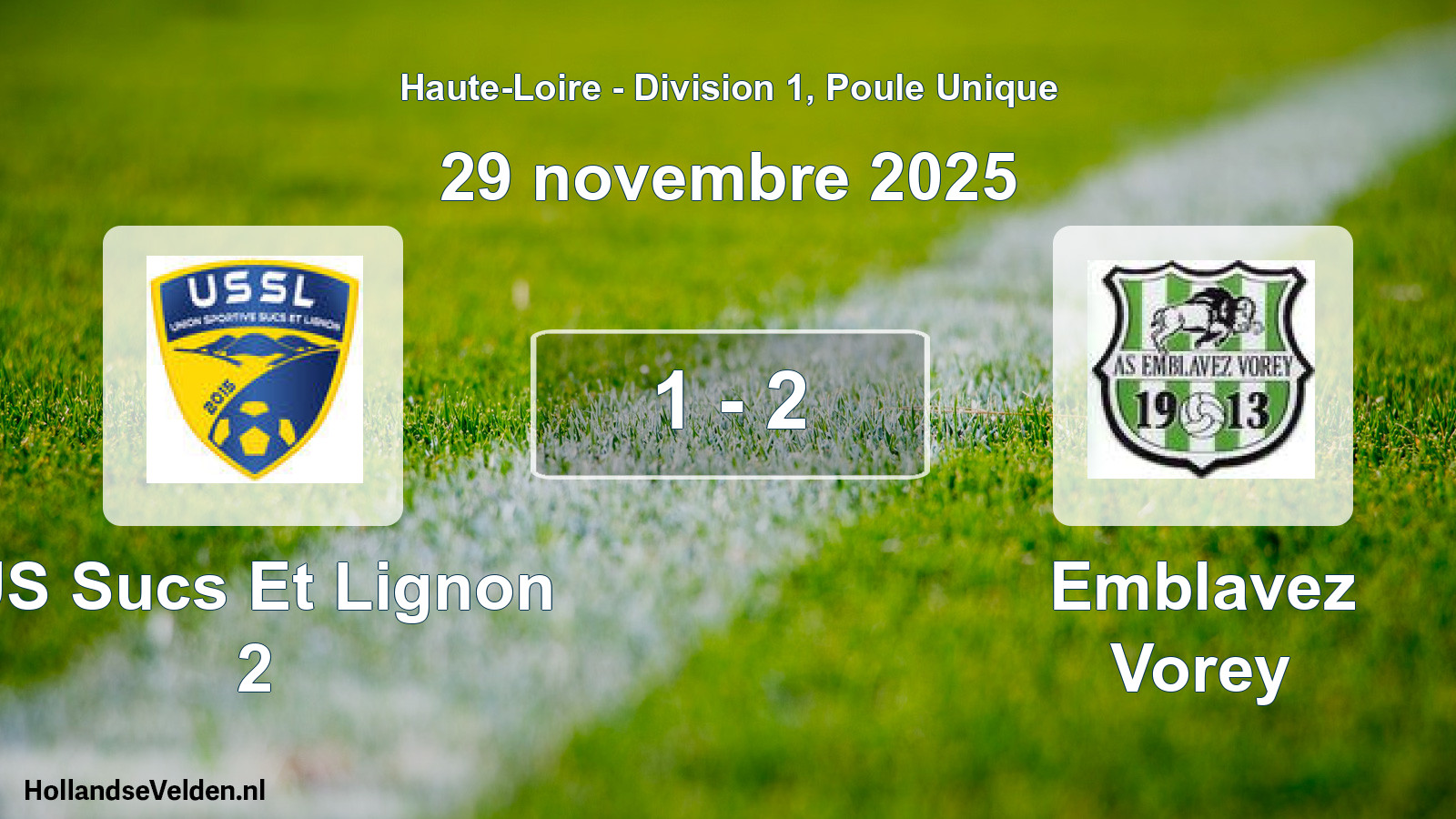 Gespeelde wedstrijd: US Sucs Et Lignon 2 - Emblavez Vorey 1 - 2 (29 november 2025)