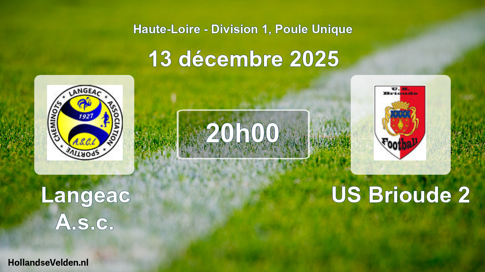 Geplande wedstrijd: Langeac A.s.c. - US Brioude 2 (13 december 2025)