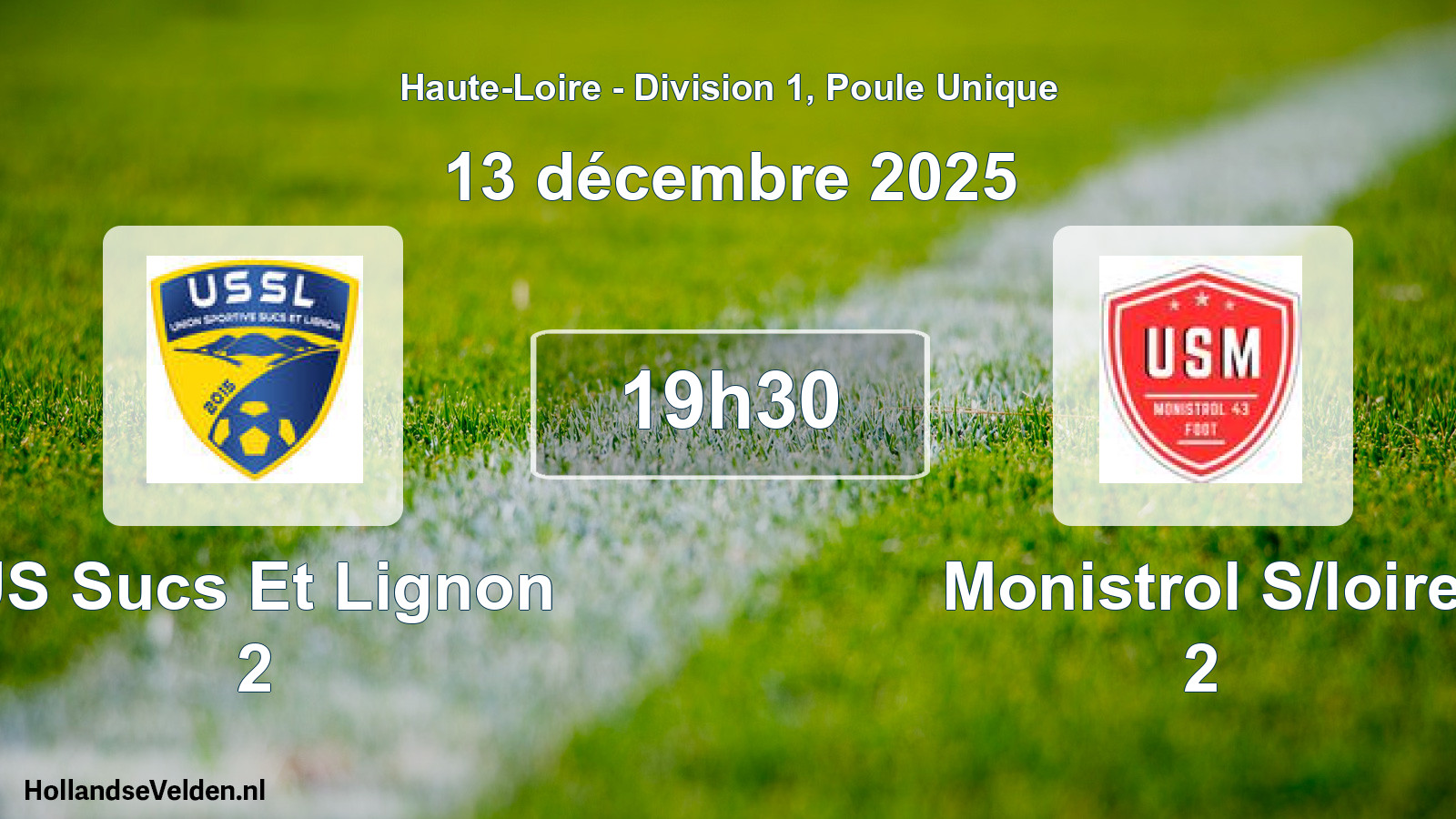 Geplande wedstrijd: US Sucs Et Lignon 2 - Monistrol S/loire 2 (13 december 2025)