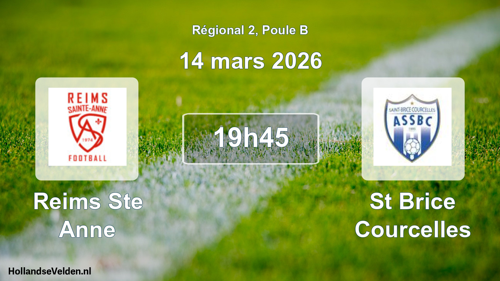 Scheduled Match: Reims Ste Anne - St Brice Courcelles (14 March 2026)