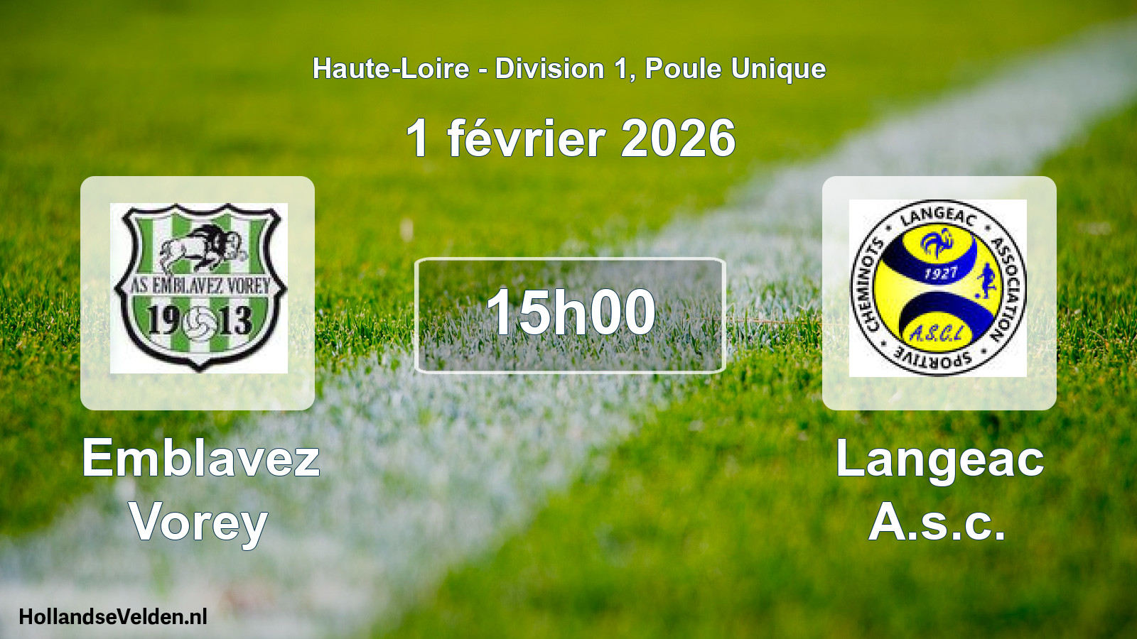 Geplande wedstrijd: Emblavez Vorey - Langeac A.s.c. (1 februari 2026)