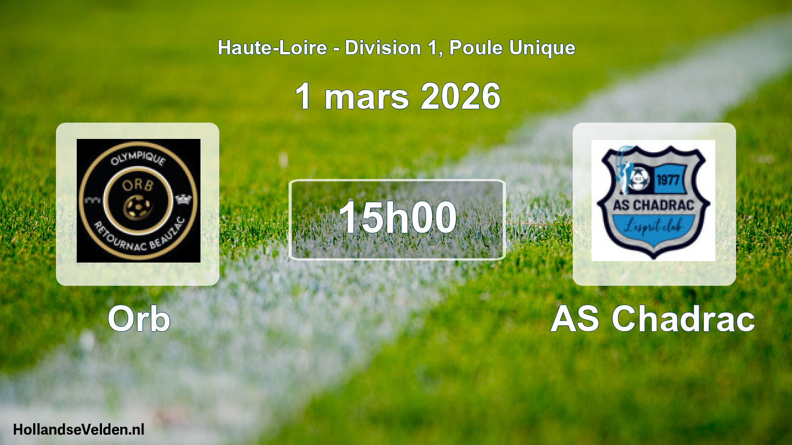 Scheduled Match: Orb - AS Chadrac (1 March 2026)