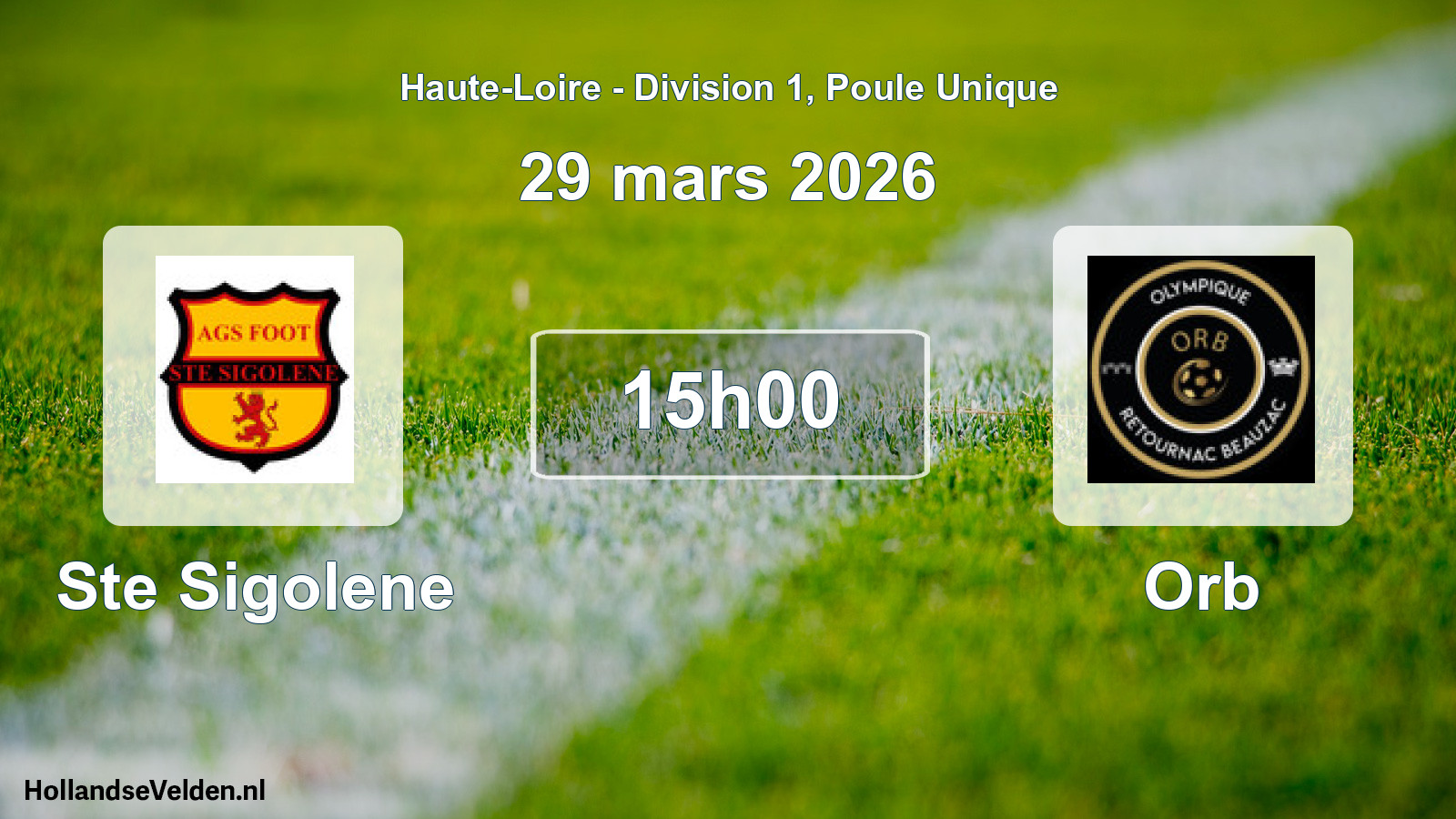 Scheduled Match: Ste Sigolene - Orb (29 March 2026)