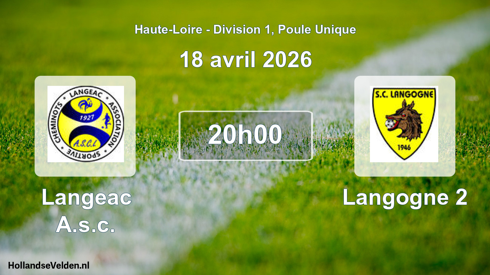 Geplande wedstrijd: Langeac A.s.c. - Langogne 2 (18 april 2026)