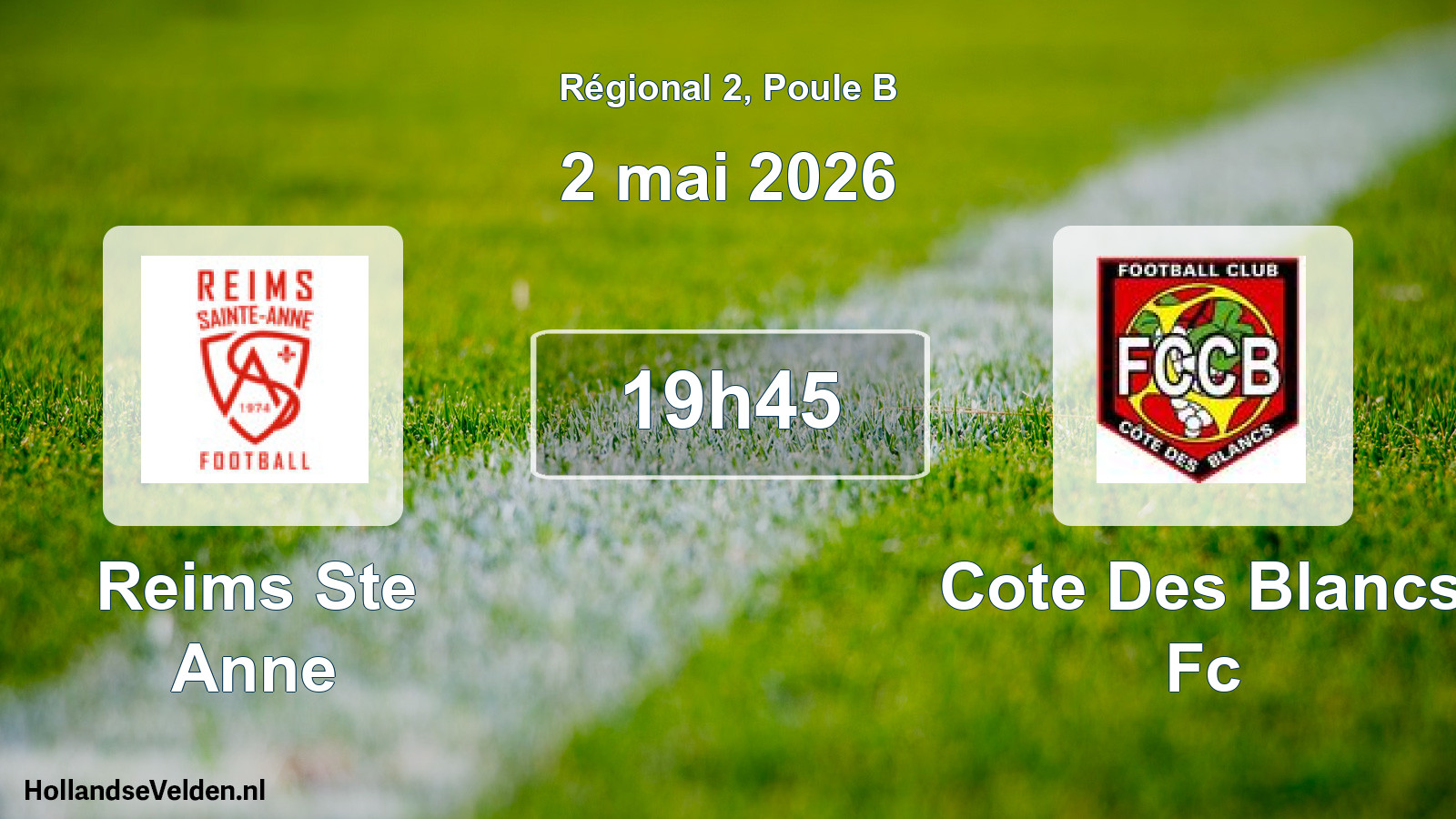 Geplande wedstrijd: Reims Ste Anne - Cote Des Blancs Fc (2 mai 2026)
