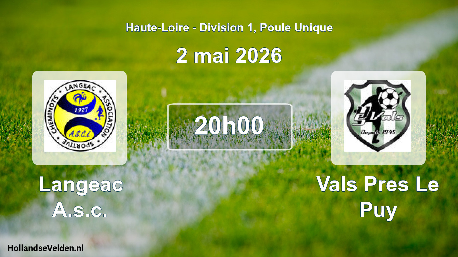 Geplande wedstrijd: Langeac A.s.c. - Vals Pres Le Puy (2 mei 2026)