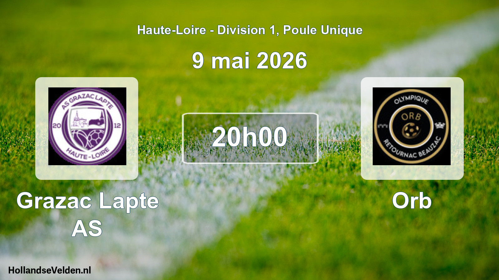 Geplande wedstrijd: Grazac Lapte AS - Orb (9 mei 2026)