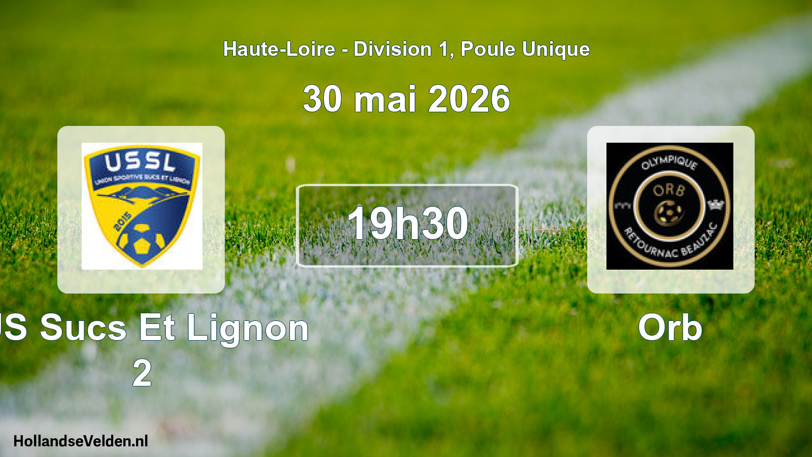 Geplande wedstrijd: US Sucs Et Lignon 2 - Orb (30 mei 2026)