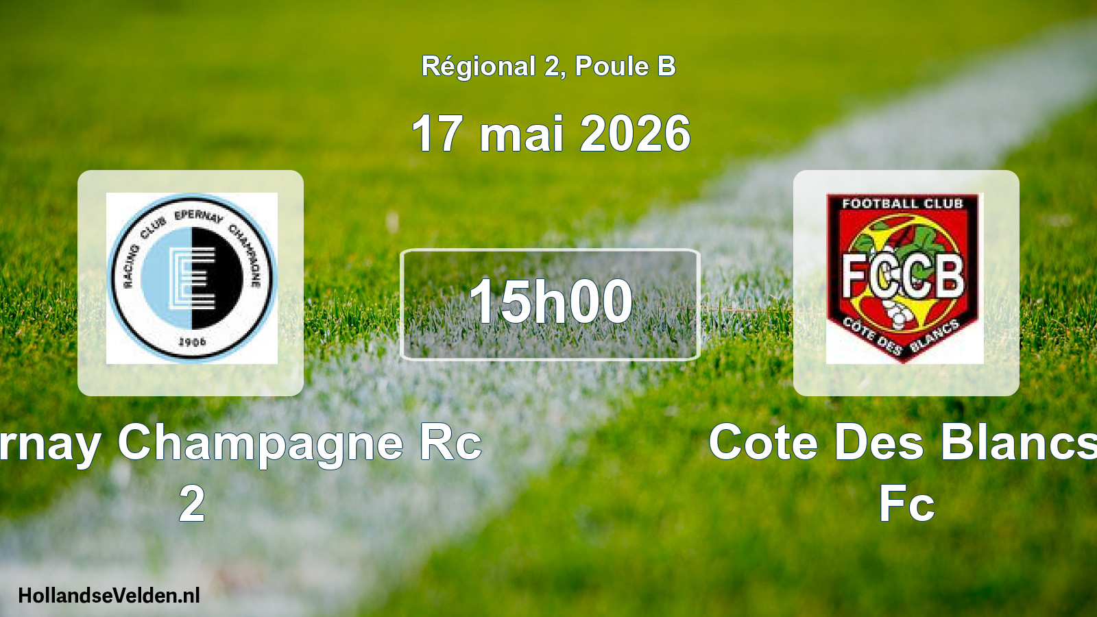 Geplande wedstrijd: Epernay Champagne Rc 2 - Cote Des Blancs Fc (17 mai 2026)