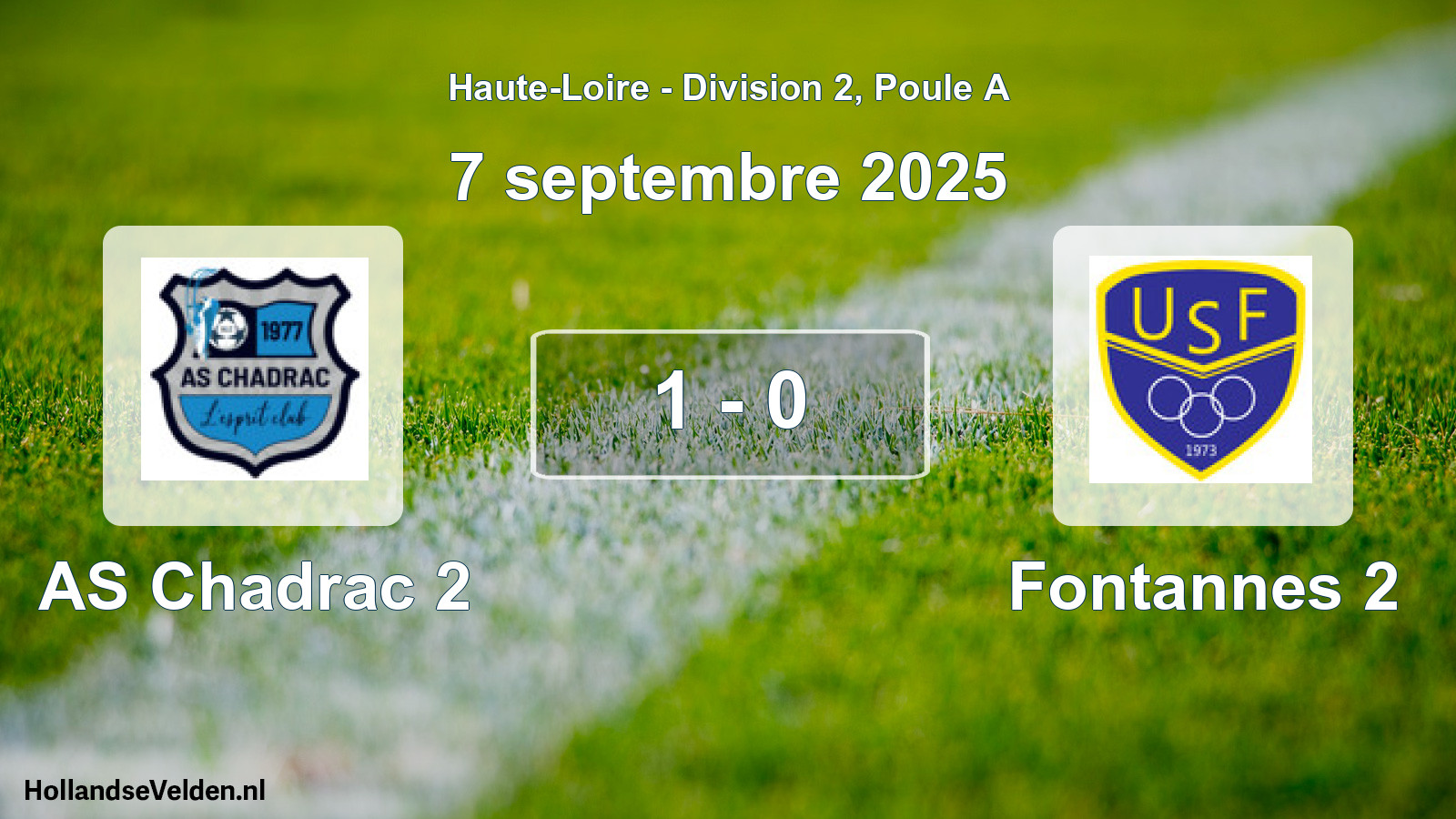Match joué: AS Chadrac 2 - Fontannes 2 1 - 0 (7 septembre 2025)