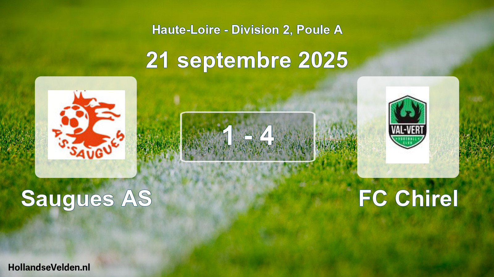 Gespeelde wedstrijd: Saugues AS - FC Chirel 1 - 4 (21 september 2025)