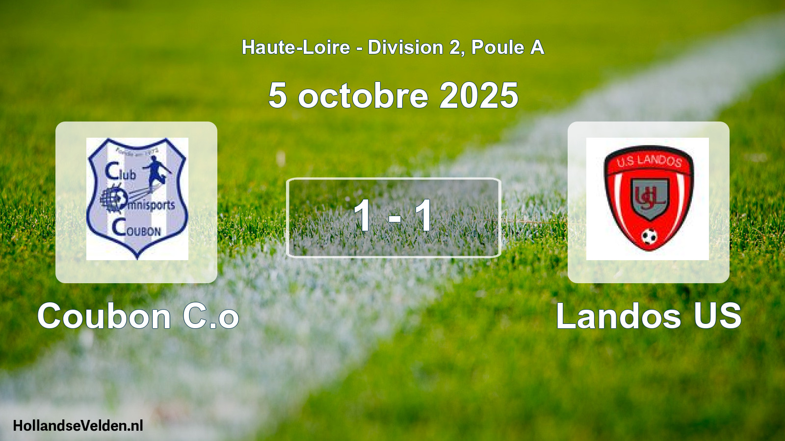 Match joué: Coubon C.o - Landos US 1 - 1 (5 octobre 2025)