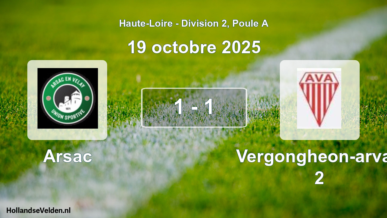 Gespeelde wedstrijd: Arsac - Vergongheon-arvan 2 1 - 1 (19 oktober 2025)