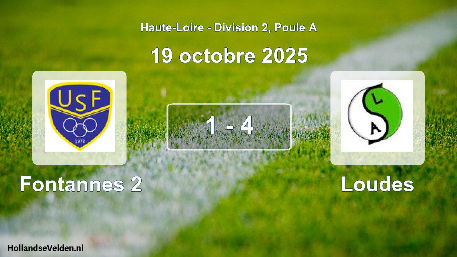 Gespeelde wedstrijd: Fontannes 2 - Loudes 1 - 4 (19 oktober 2025)