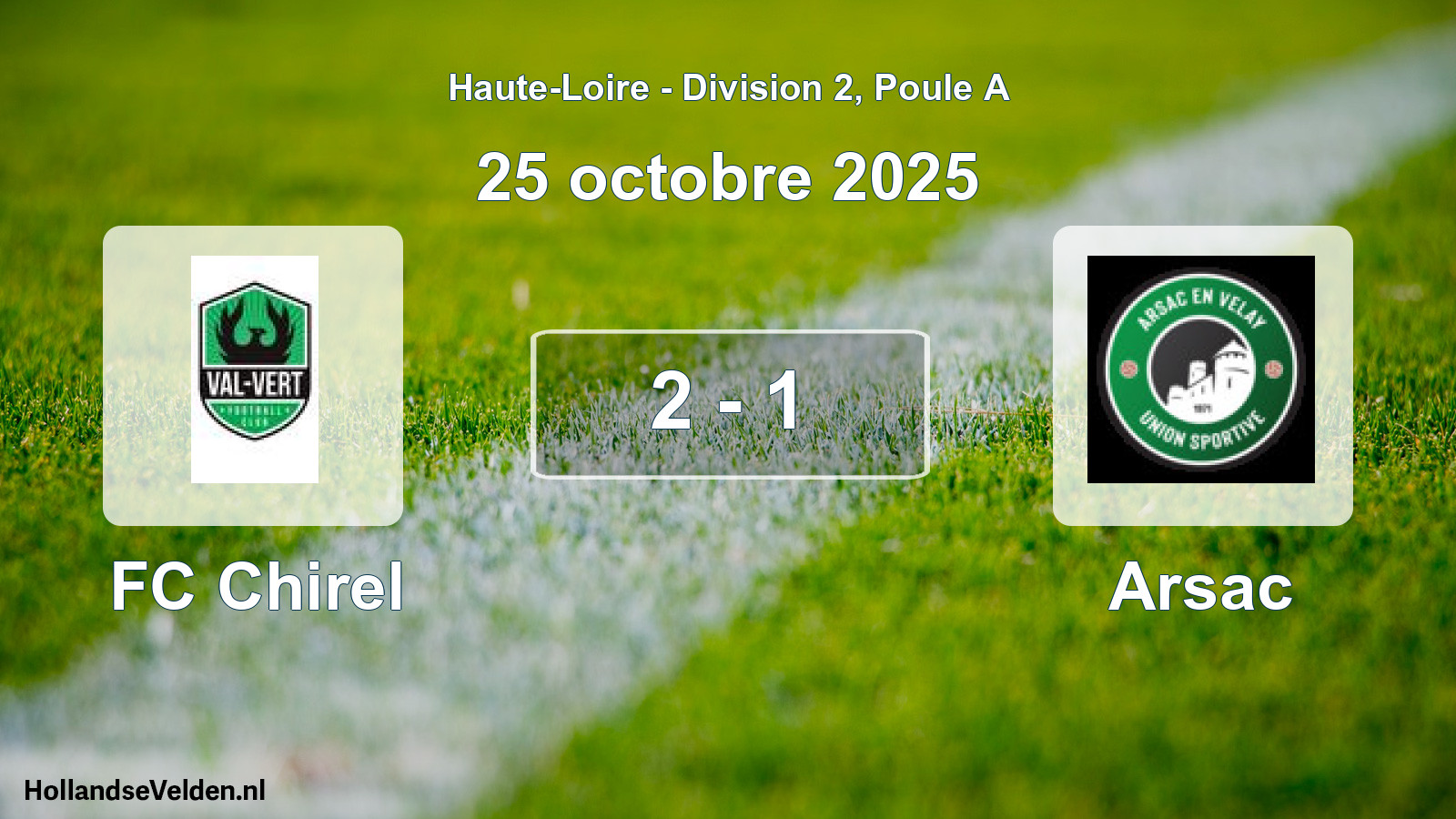 Gespeelde wedstrijd: FC Chirel - Arsac 2 - 1 (25 oktober 2025)
