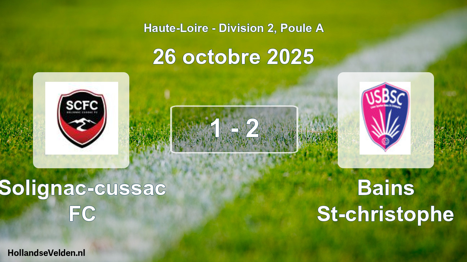 Gespeelde wedstrijd: Solignac-cussac FC - Bains St-christophe 1 - 2 (26 oktober 2025)