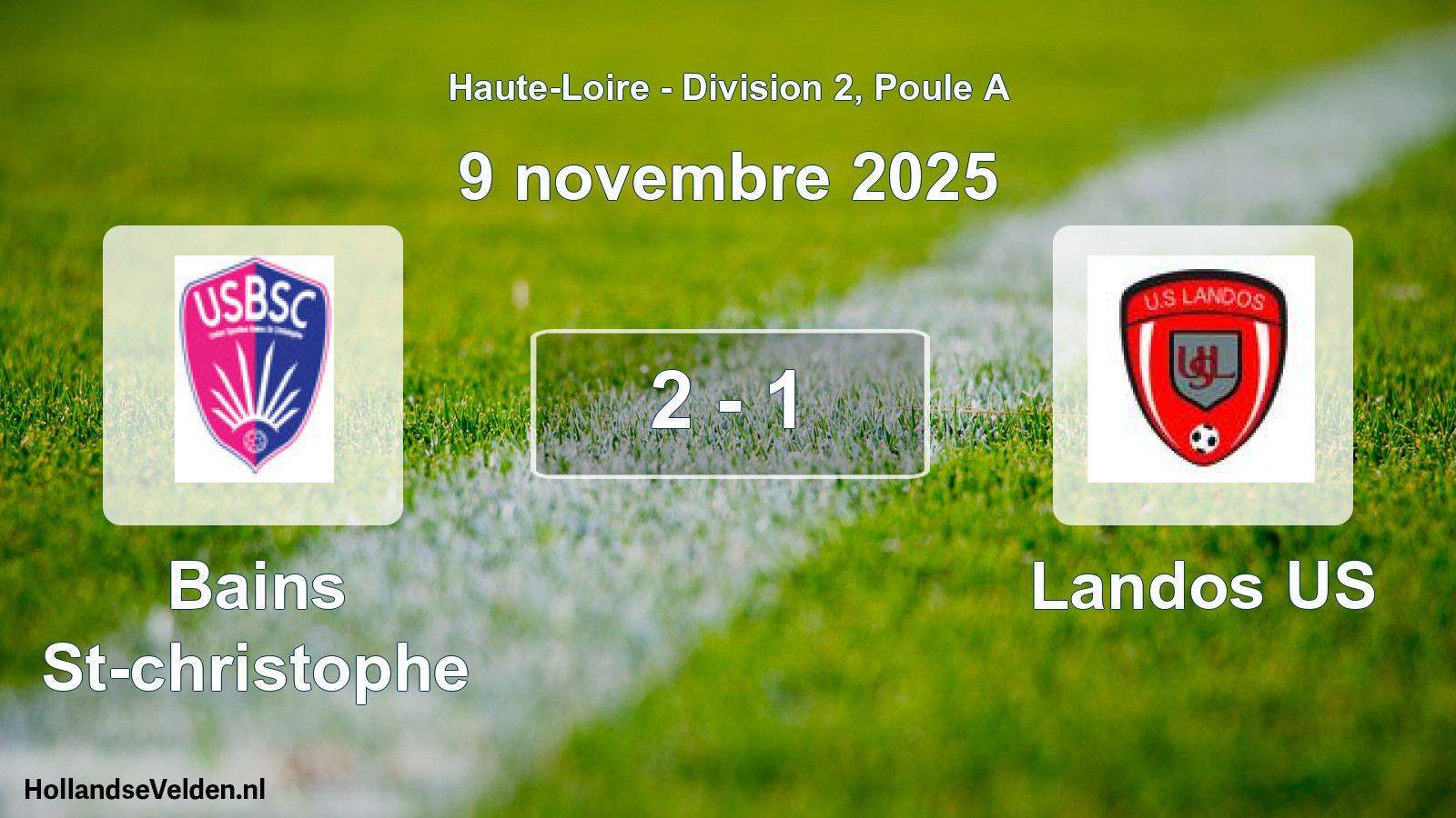 Match joué: Bains St-christophe - Landos US 2 - 1 (9 novembre 2025)