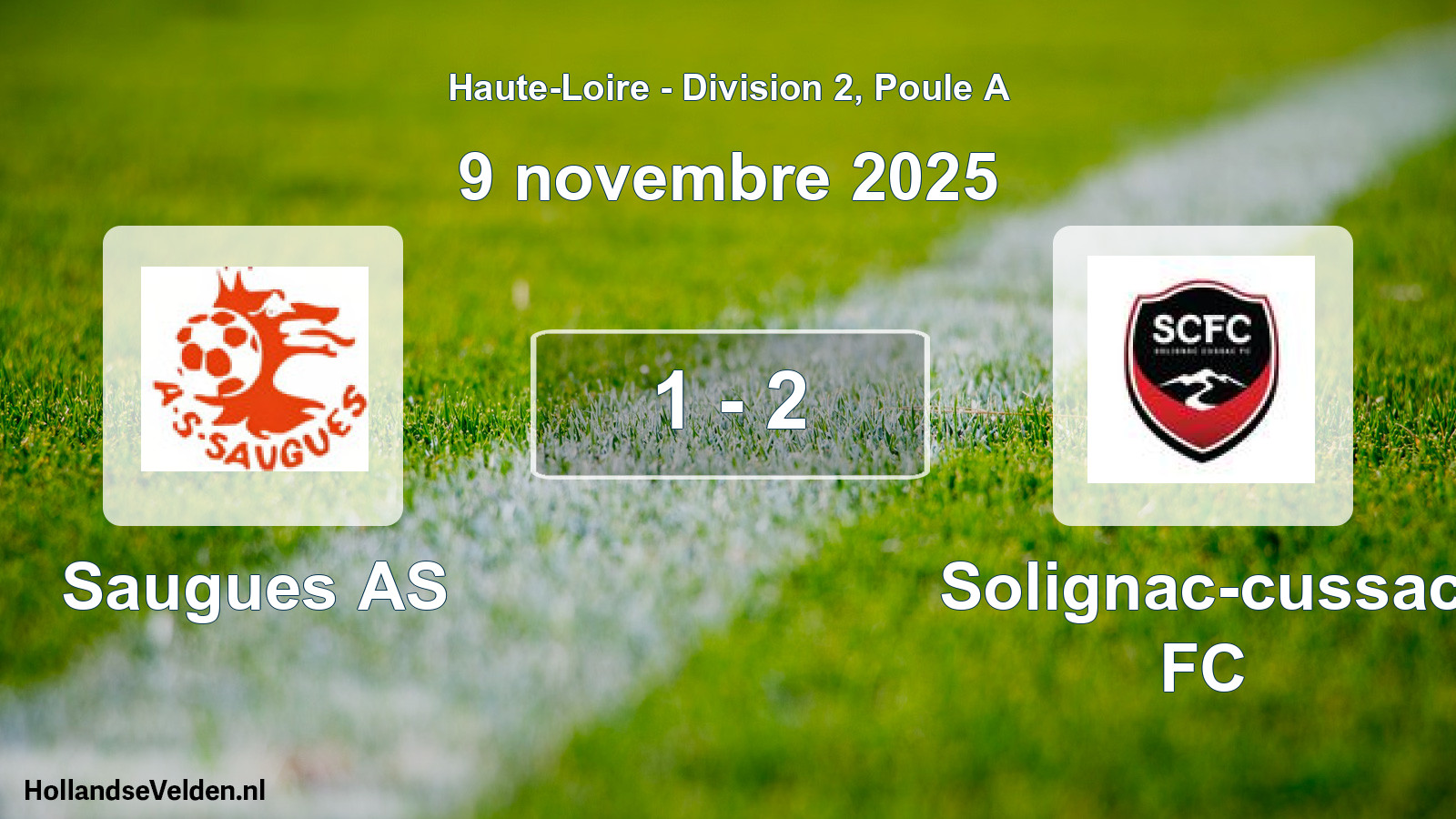 Gespeelde wedstrijd: Saugues AS - Solignac-cussac FC 1 - 2 (9 november 2025)