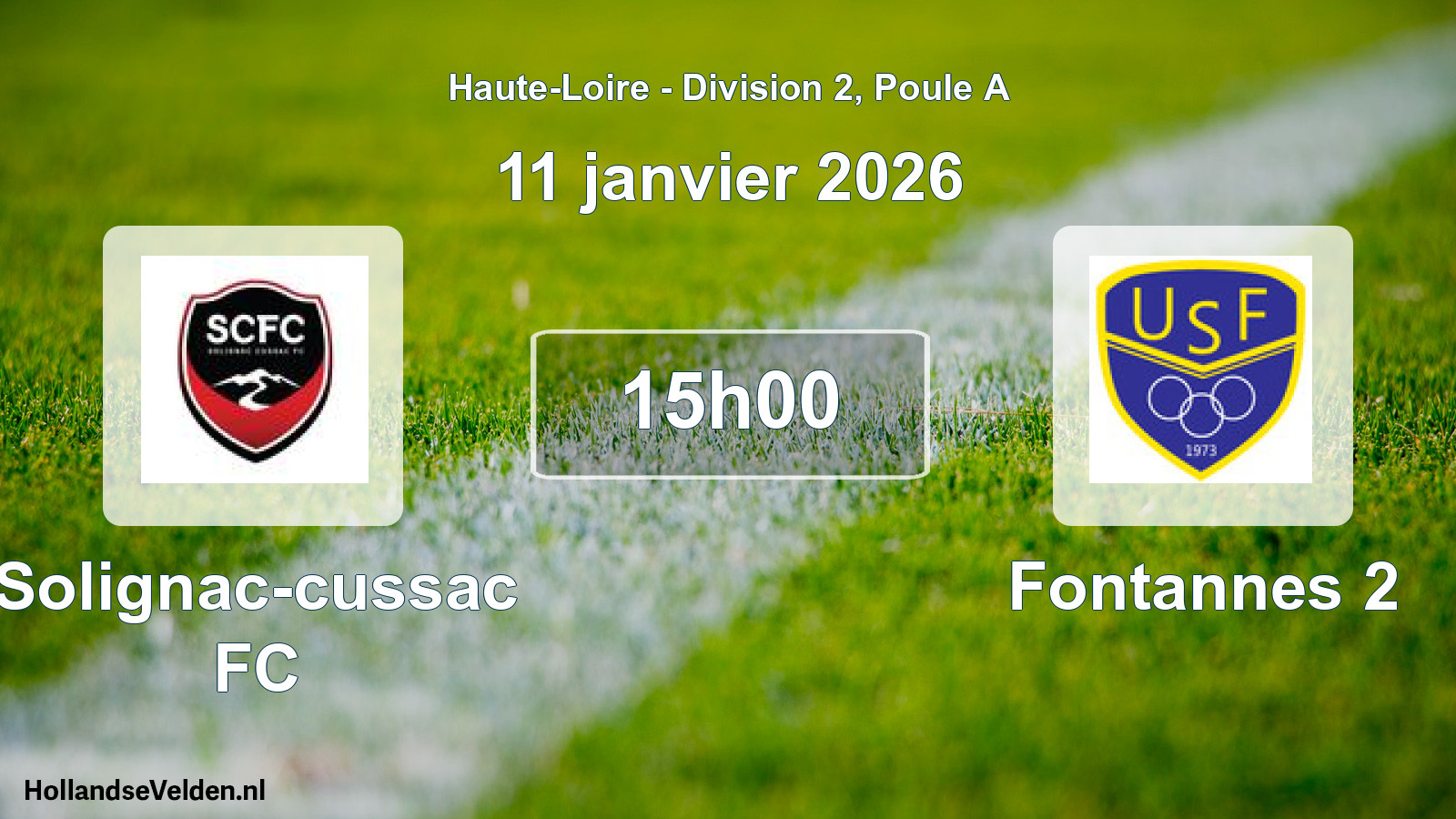 Geplande wedstrijd: Solignac-cussac FC - Fontannes 2 (11 januari 2026)