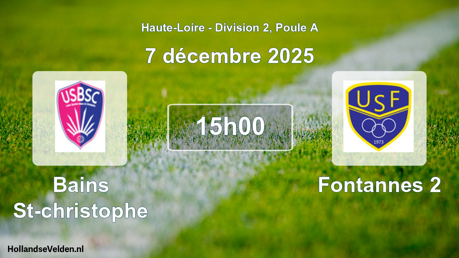 Geplande wedstrijd: Bains St-christophe - Fontannes 2 (7 december 2025)