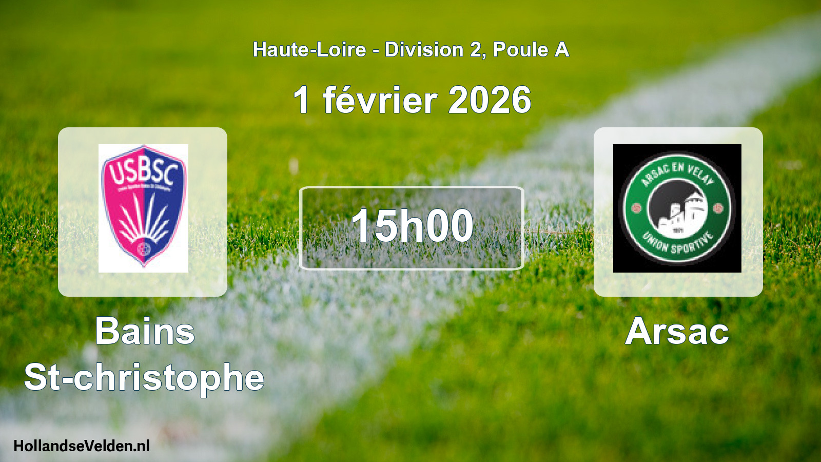 Geplande wedstrijd: Bains St-christophe - Arsac (1 februari 2026)