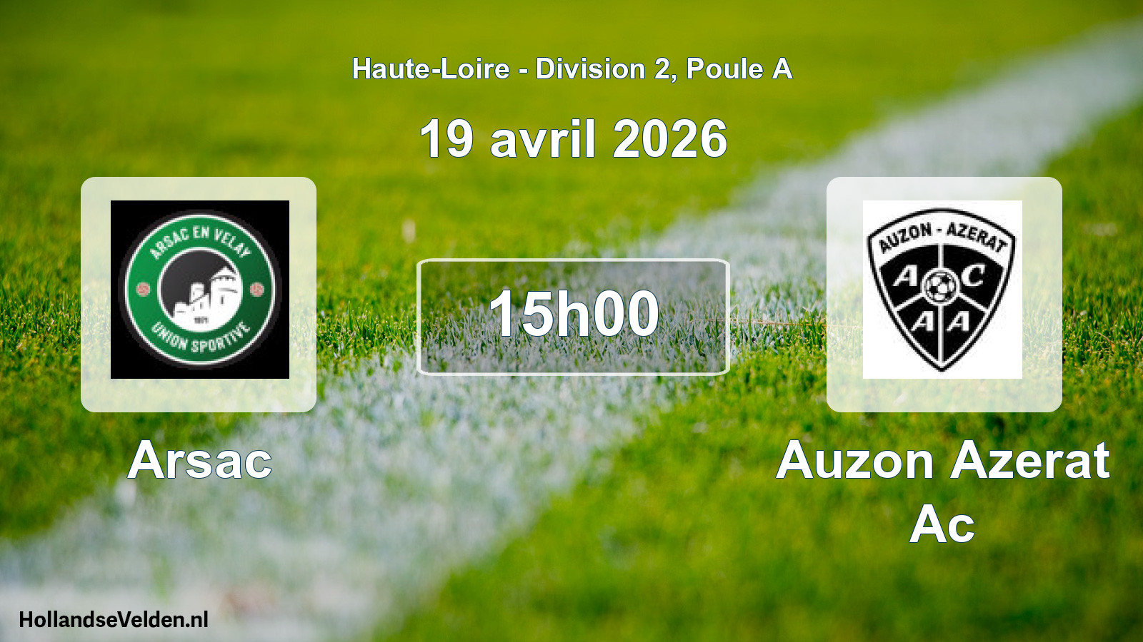 Scheduled Match: Arsac - Auzon Azerat Ac (19 April 2026)