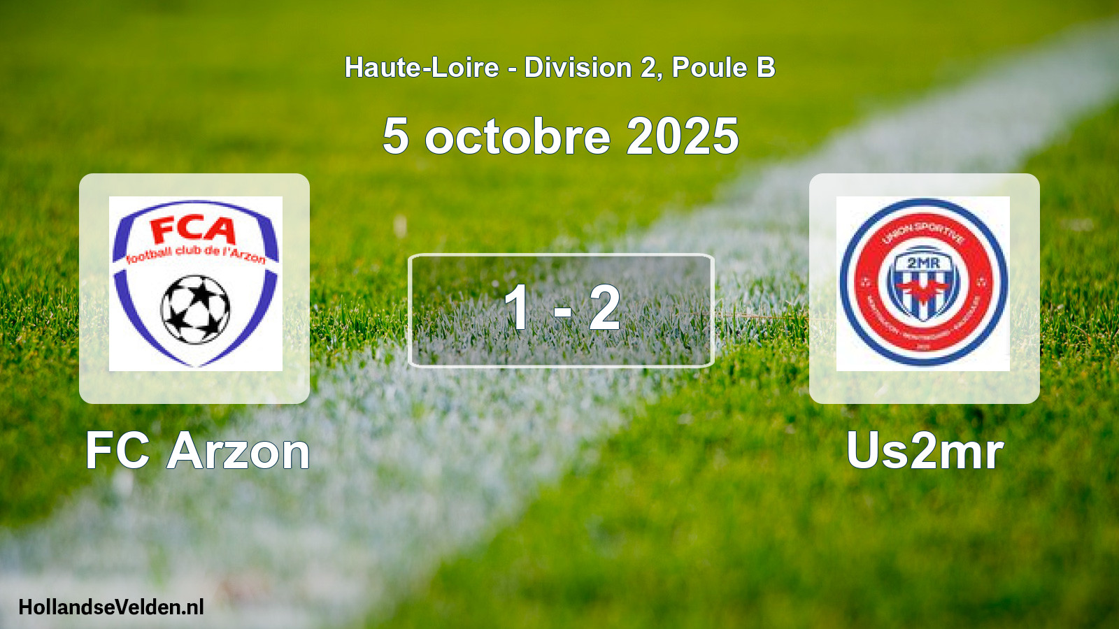 Match joué: FC Arzon - Us2mr 1 - 2 (5 octobre 2025)