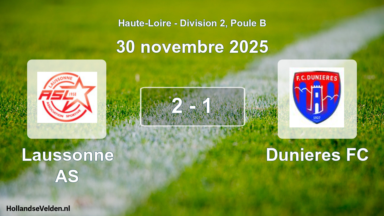 Match joué: Laussonne AS - Dunieres FC 2 - 1 (30 novembre 2025)