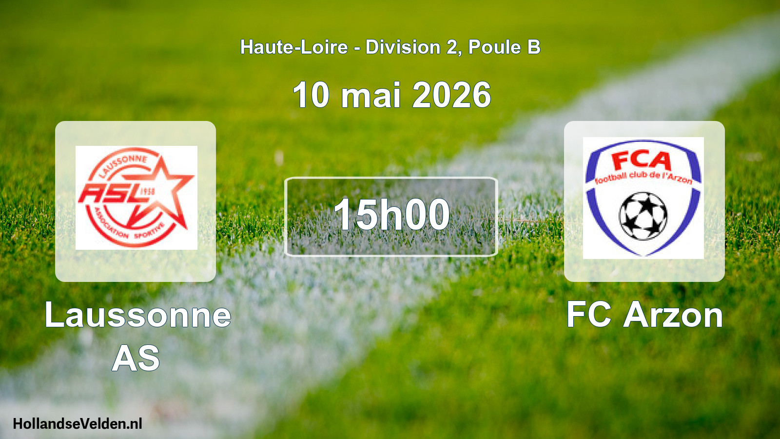 Match programmé: Laussonne AS - FC Arzon (10 mai 2026)