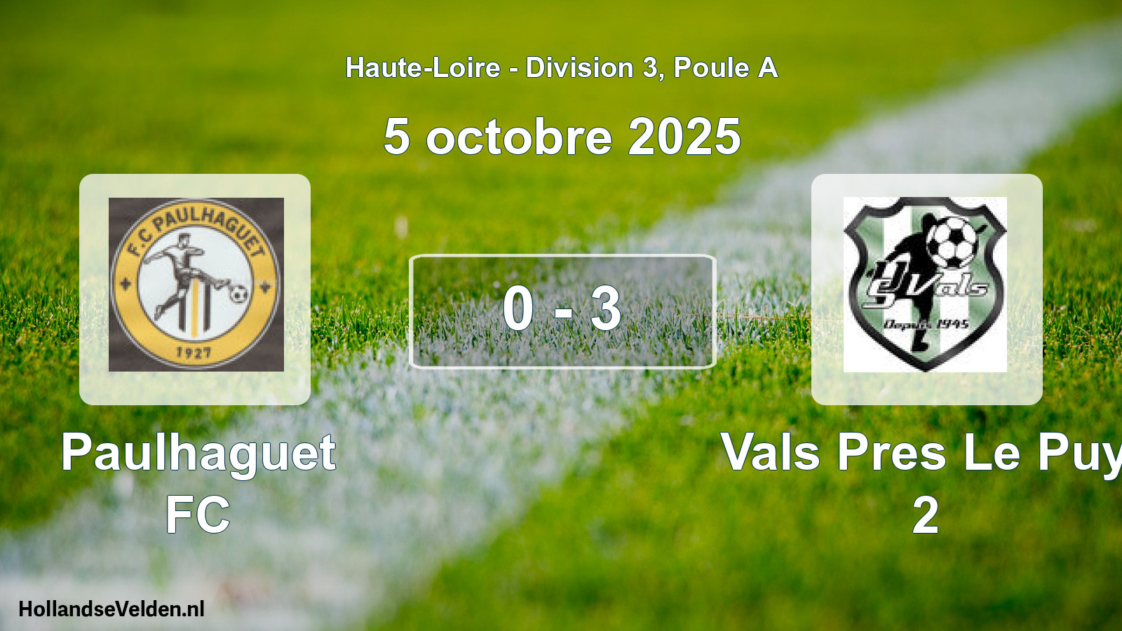 Gespeelde wedstrijd: Paulhaguet FC - Vals Pres Le Puy 2 0 - 3 (5 oktober 2025)