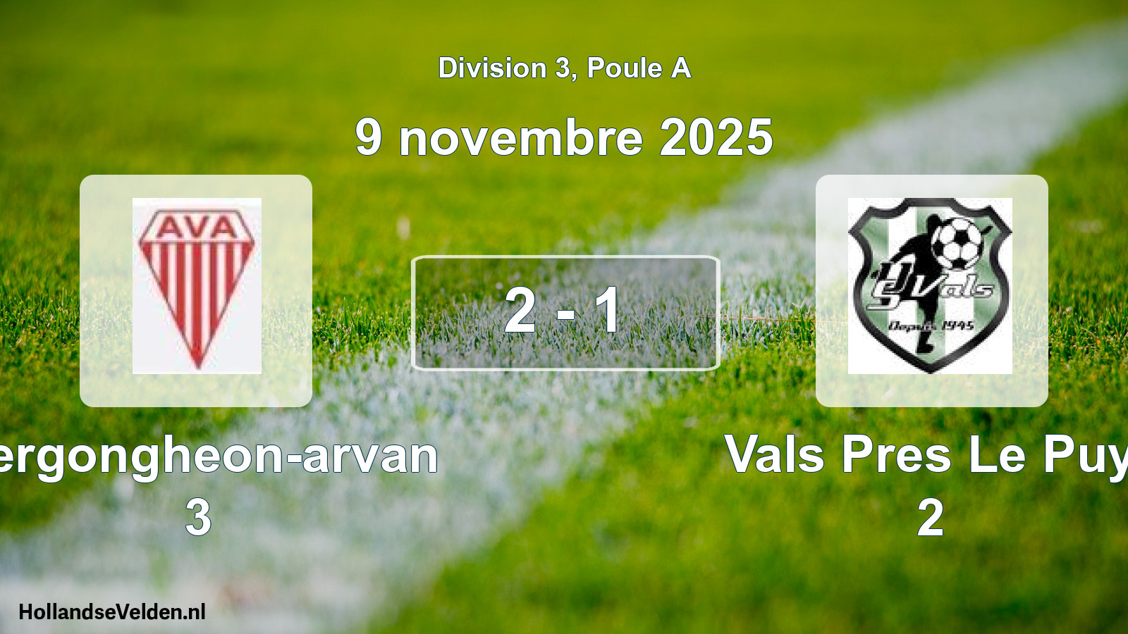 Total number of matches played: Vergongheon-arvan 3 - Vals Pres Le Puy 2 2 - 1 (9 November 2025)