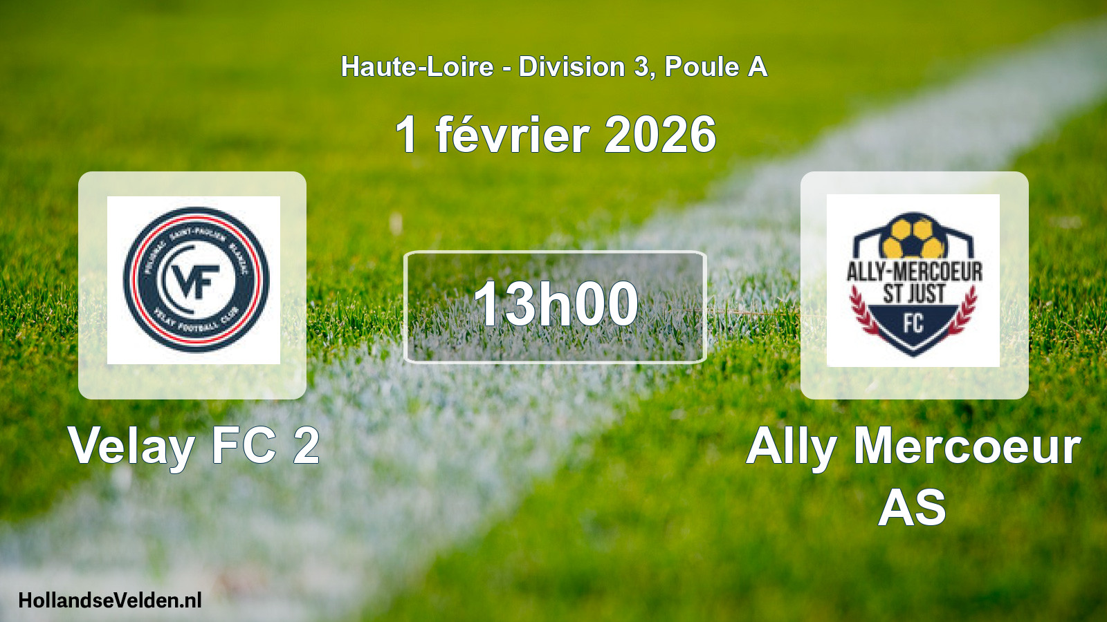 Geplande wedstrijd: Velay FC 2 - Ally Mercoeur AS (1 februari 2026)