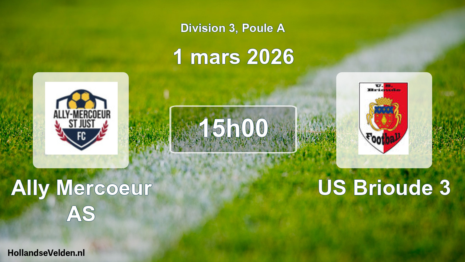Scheduled Match: Ally Mercoeur AS - US Brioude 3 (1 March 2026)
