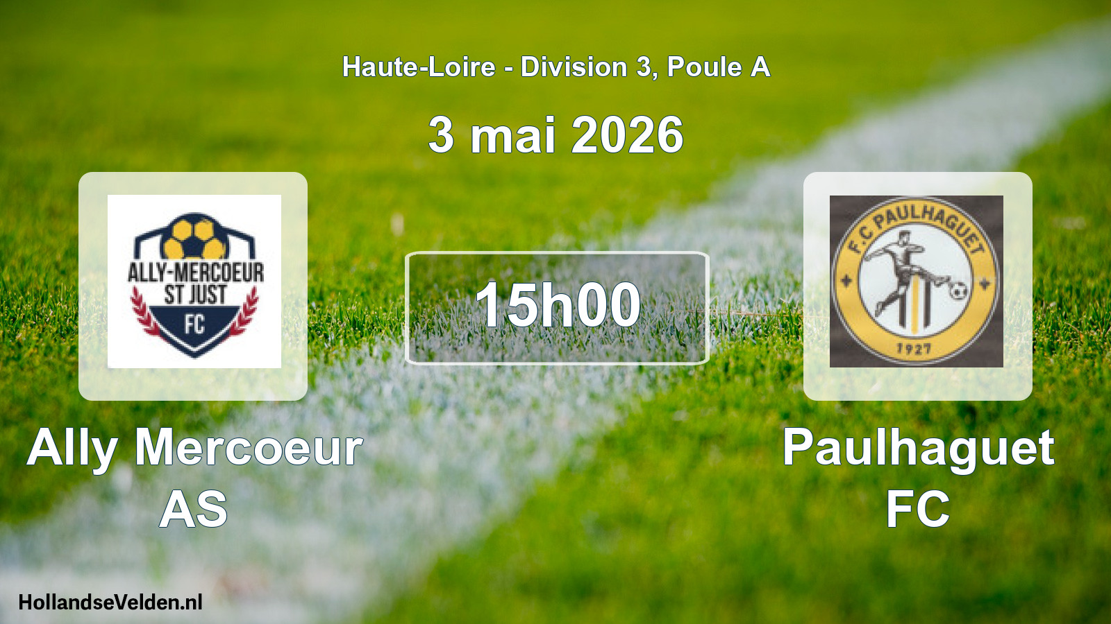 Match programmé: Ally Mercoeur AS - Paulhaguet FC (3 mai 2026)