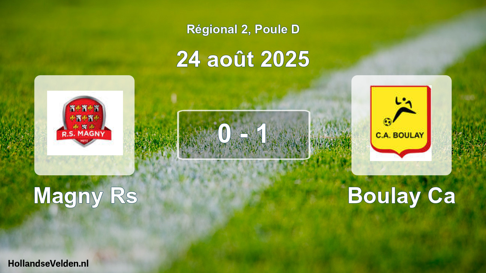 Gespeelde wedstrijd: Magny Rs - Boulay Ca 0 - 1 (24 août 2025)
